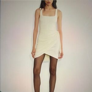 Wilfred Saturn Mini Drapey Wrap Dress Ivory